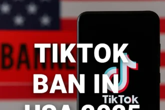 TikTok USA Ban 2025 news graphic