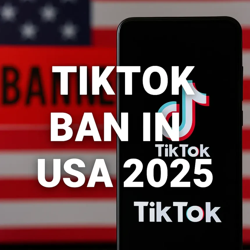 TikTok USA Ban 2025 news graphic